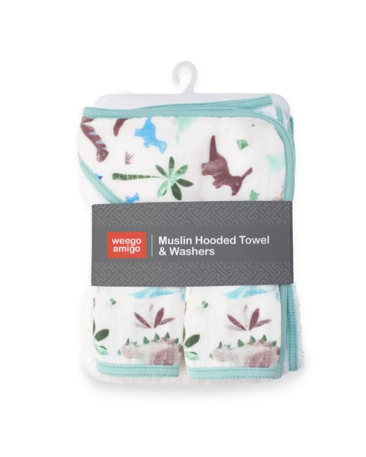 Hooded Towel+Washers Daryl Dino