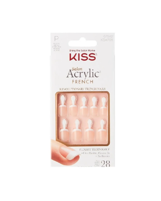KISS Salon Acrylic French Nude Nails Hollaback 28pk