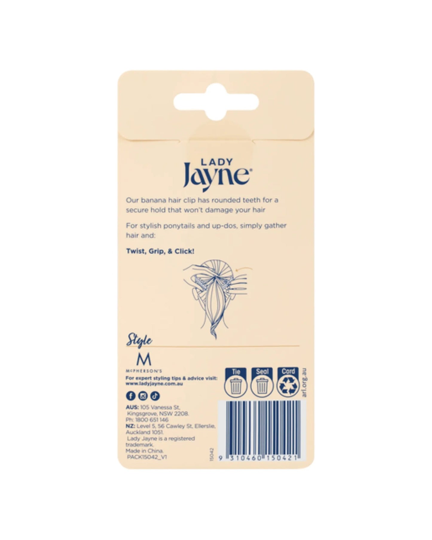Lady Jayne Banana Clip Small