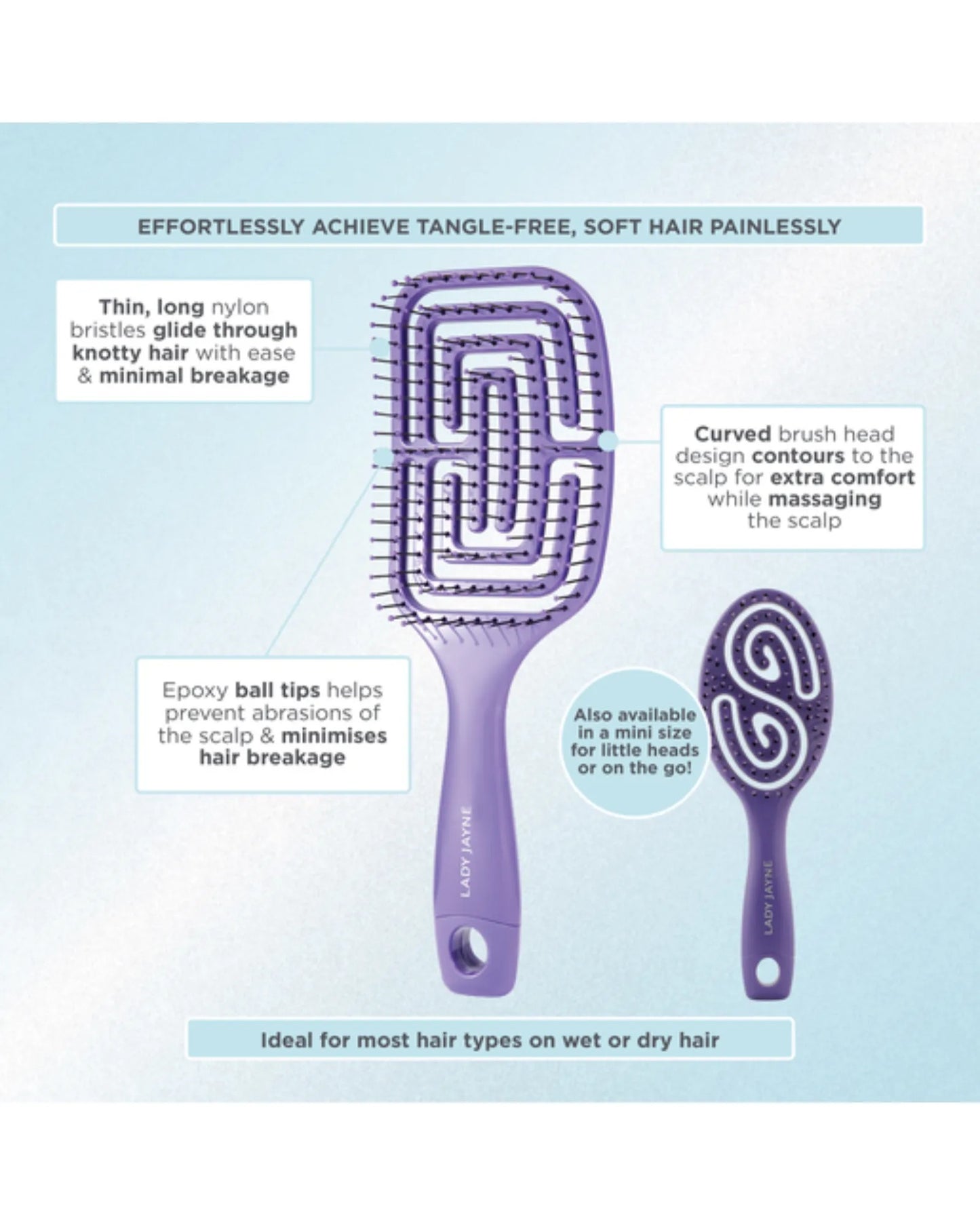 Lady Jayne Flexi-Glide Brush Large
