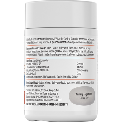 Nutra-Life Liposomal-C 1200mg + Vit C + Vit D + Zinc 30 Tablets