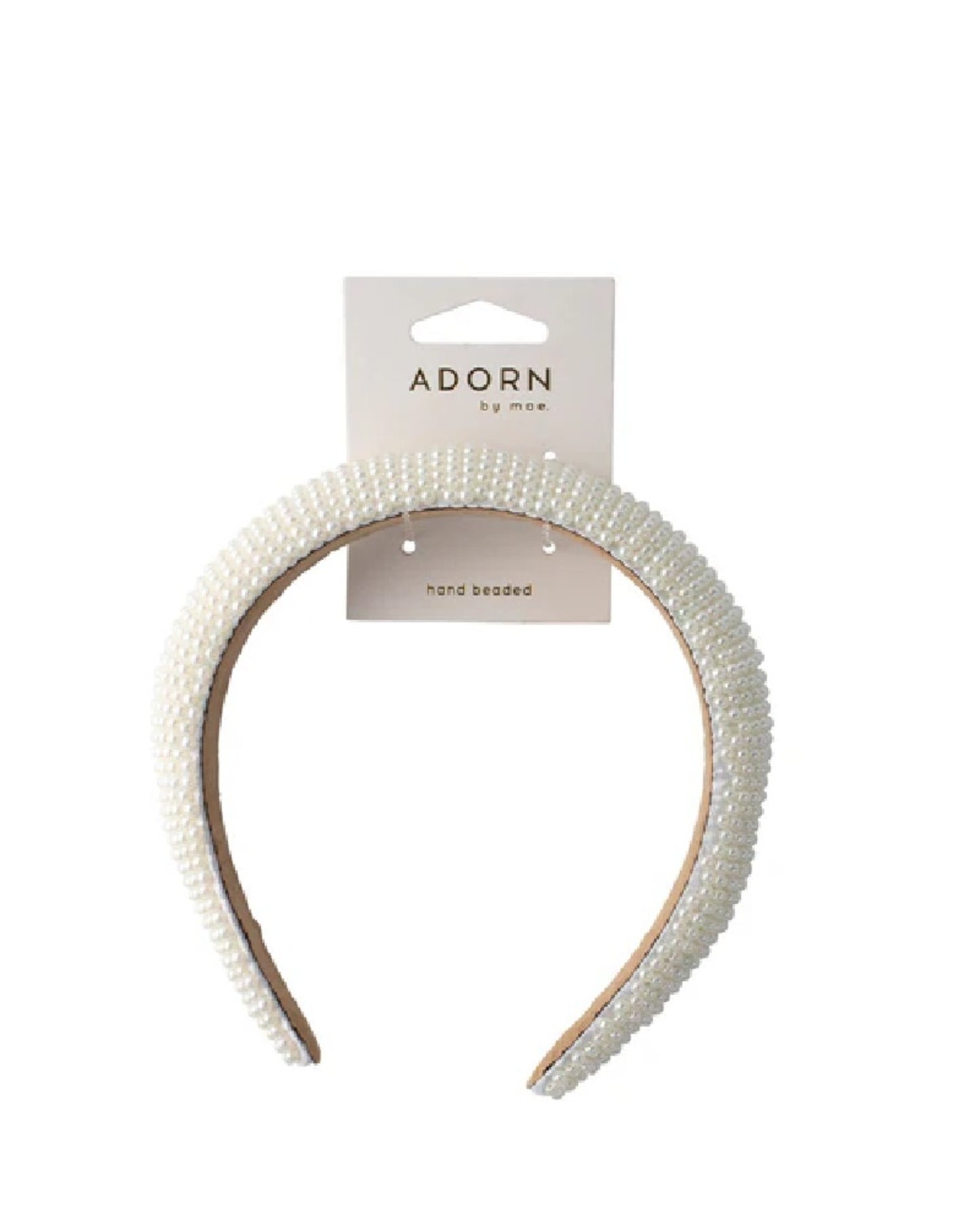 Adorn By Mae Headband Luxe Beaded Pearl