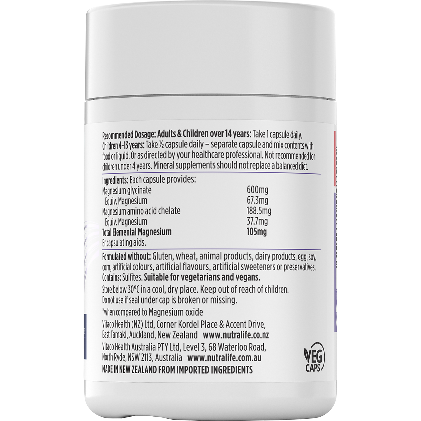 Nutra-Life Magnesium Hi-Zorb 60 Capsules