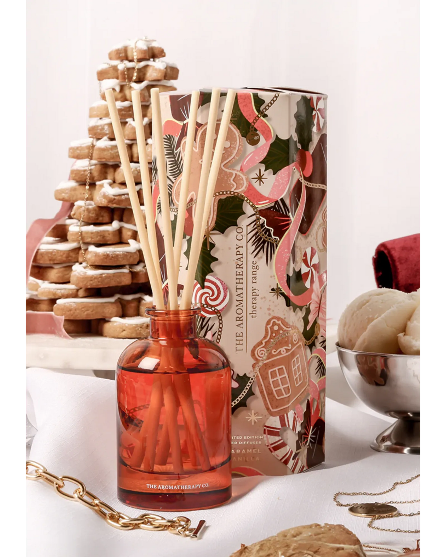 The Festive Collection Caramel Vanilla Reed Diffuser 100ml