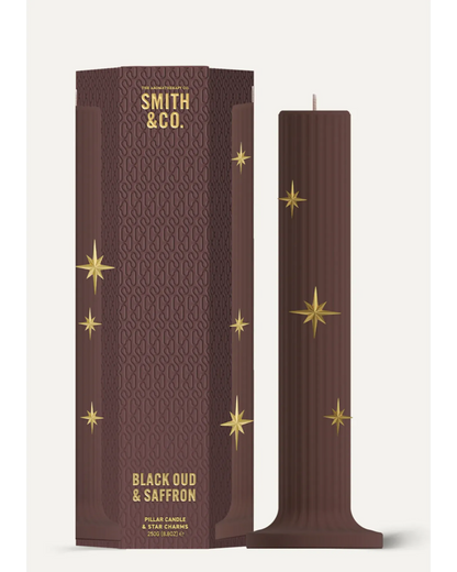 Smith&Co Black Oud & Saffron Pillar Candle 250g