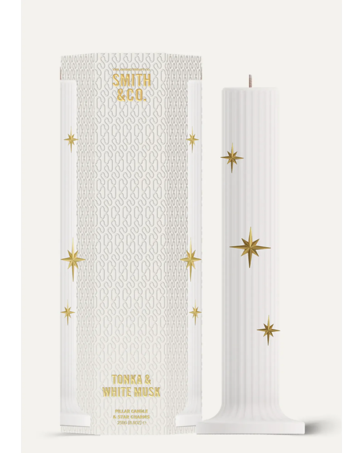 Smith&Co Tonka & White Musk Pillar Candle 250g