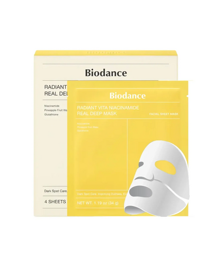 Biodance Radiant Vita Niacinamide Real Deep Mask 4pk