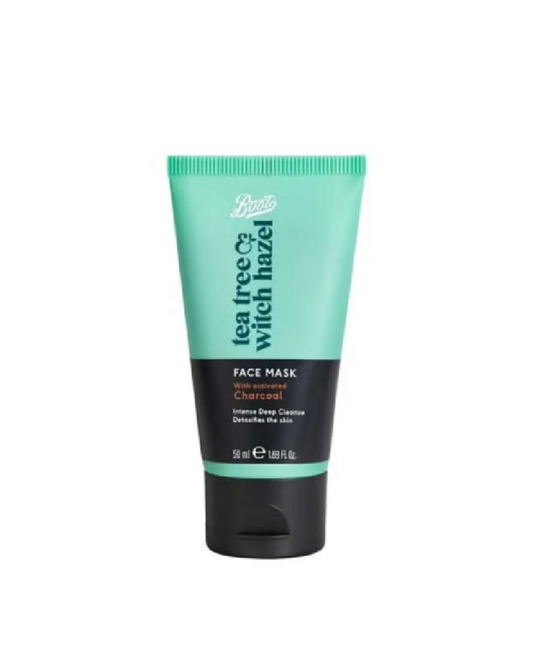 Boots Tea Tree & Witch Hazel Activated Charcoal Face Mask 50ml