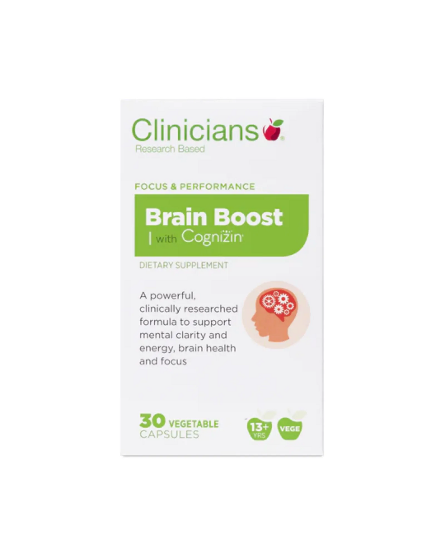 Clinicians Brain Boost with Cognizin Capsules 30s