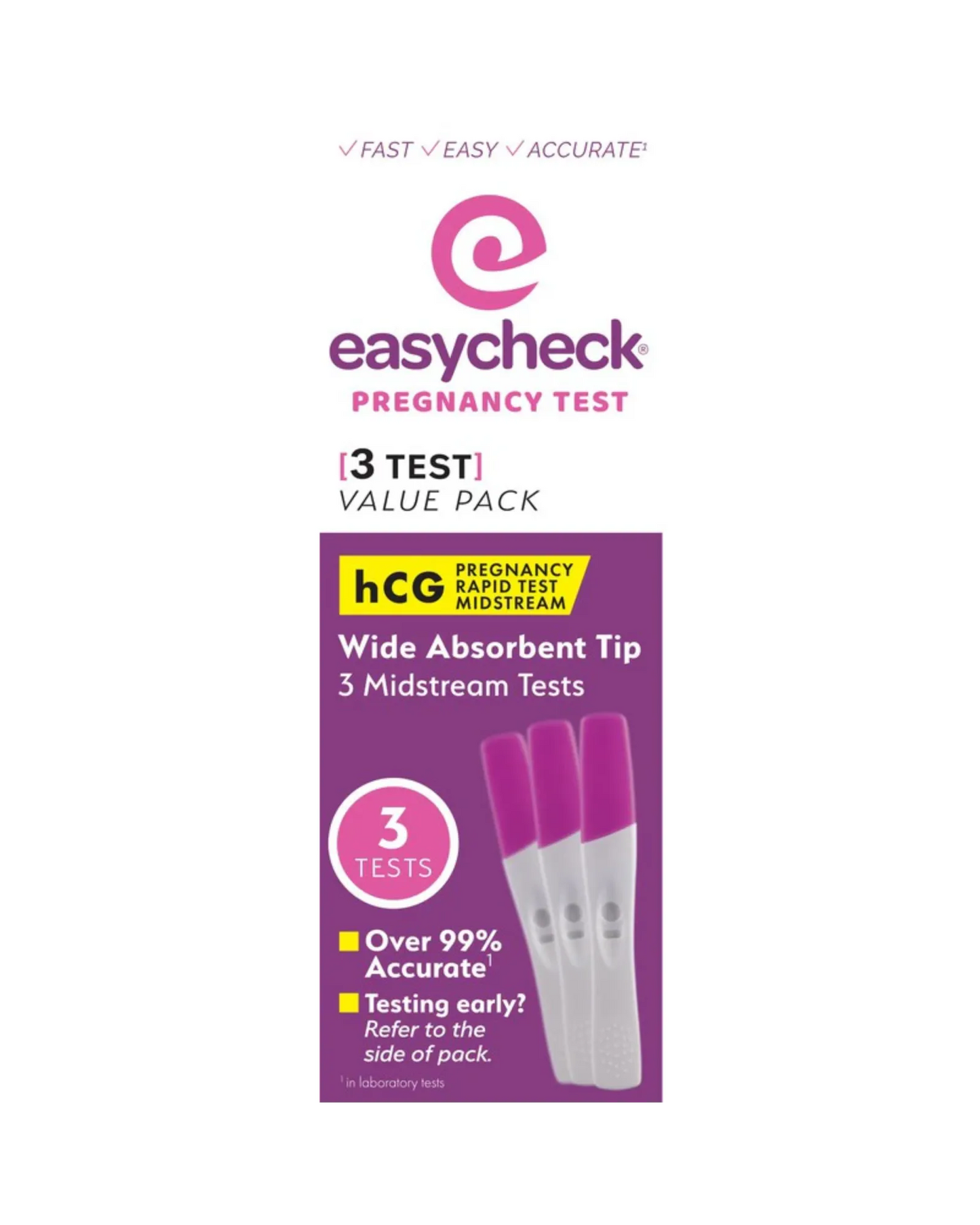 EasyCheck Pregnancy Test Midstream 3 Pack