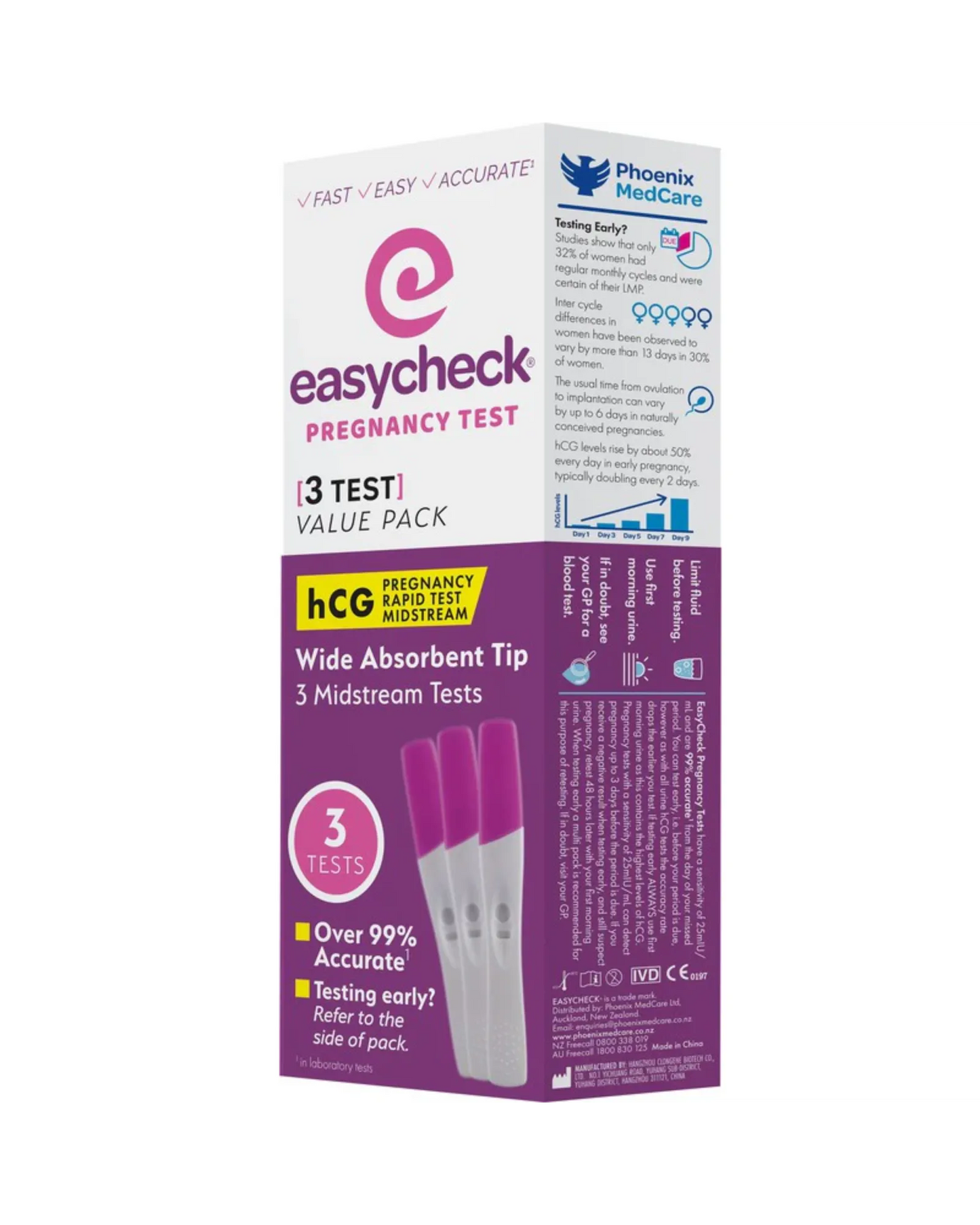 EasyCheck Pregnancy Test Midstream 3 Pack