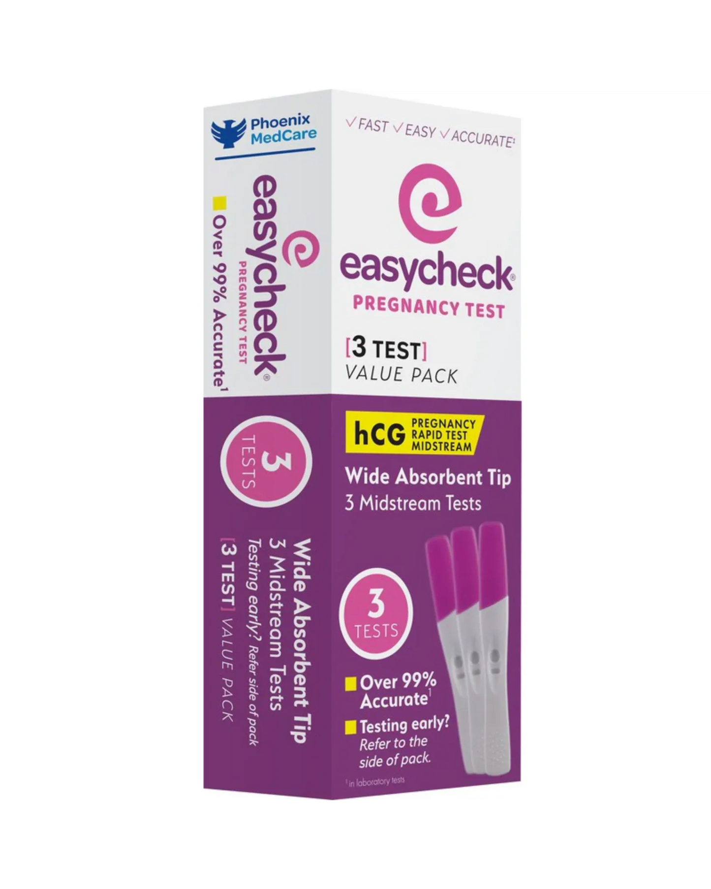 EasyCheck Pregnancy Test Midstream 3 Pack