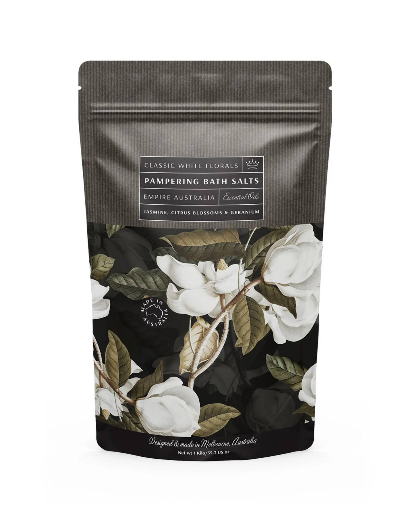 Classic White Florals Jasmine, Citrus & Geranium Bath Salts 1kg