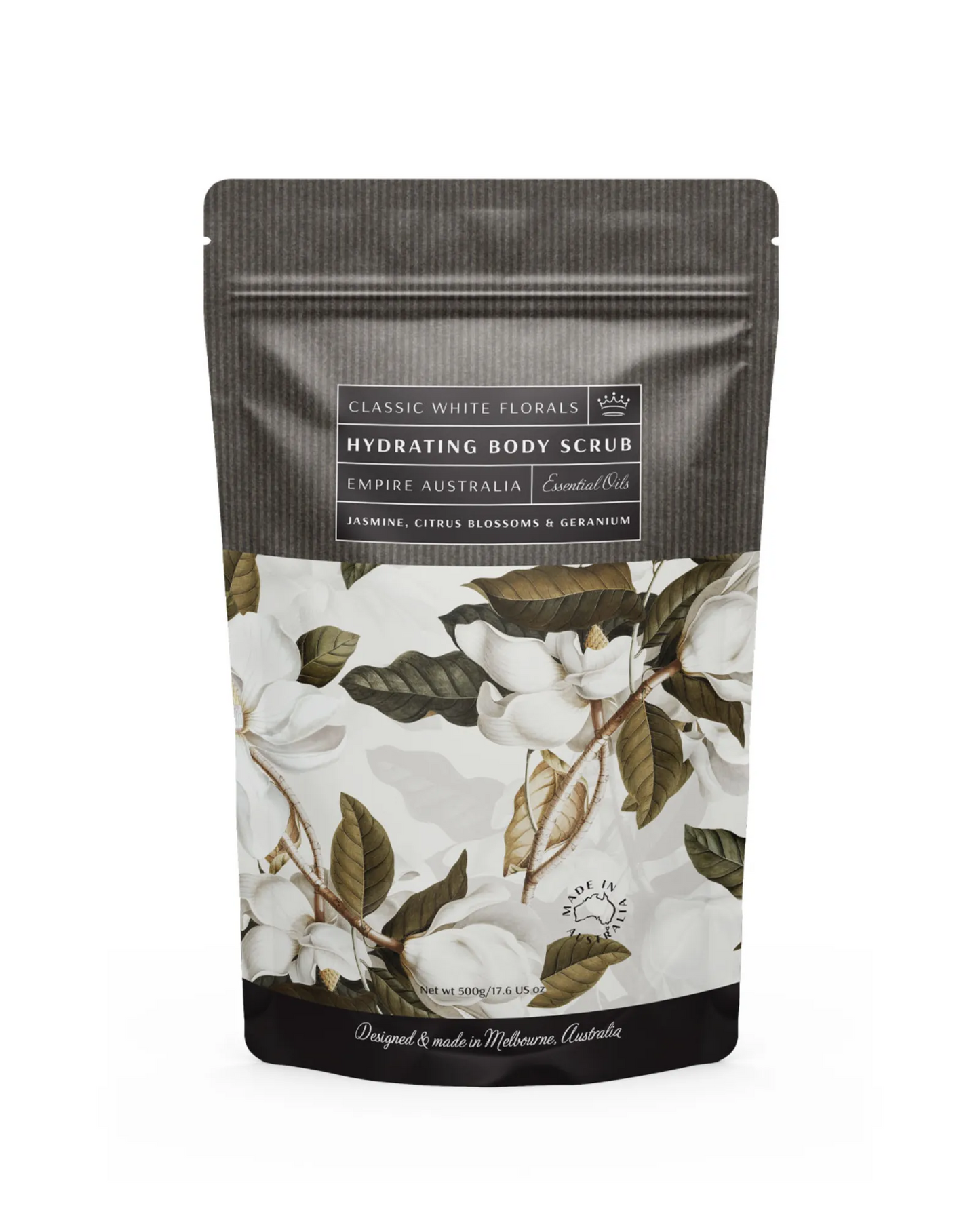 Classic White Florals Jasmine, Citrus & Geranium Body Scrub 500g