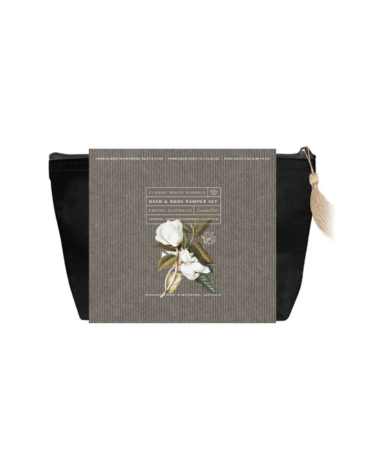 Classic White Florals Jasmine, Citrus & Geranium Pamper Gift Set