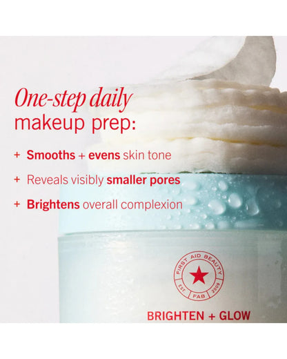 Brighten + Glow Facial Radiance Pads with Glycolic + Lactic Acids 28 Pads