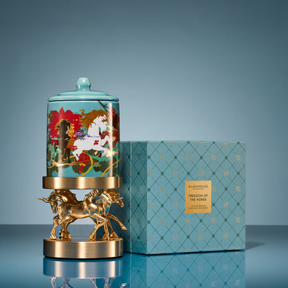 Glasshouse Freedom of the Horse Metal Candle Holder