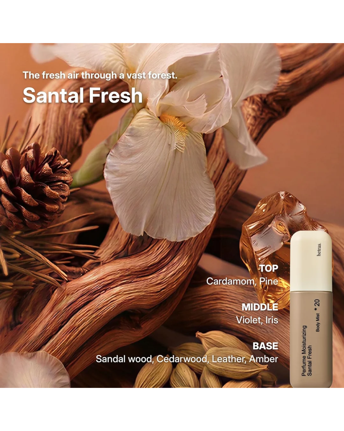 Hetras Double Shot Perfume Body Mist - Santal Fresh