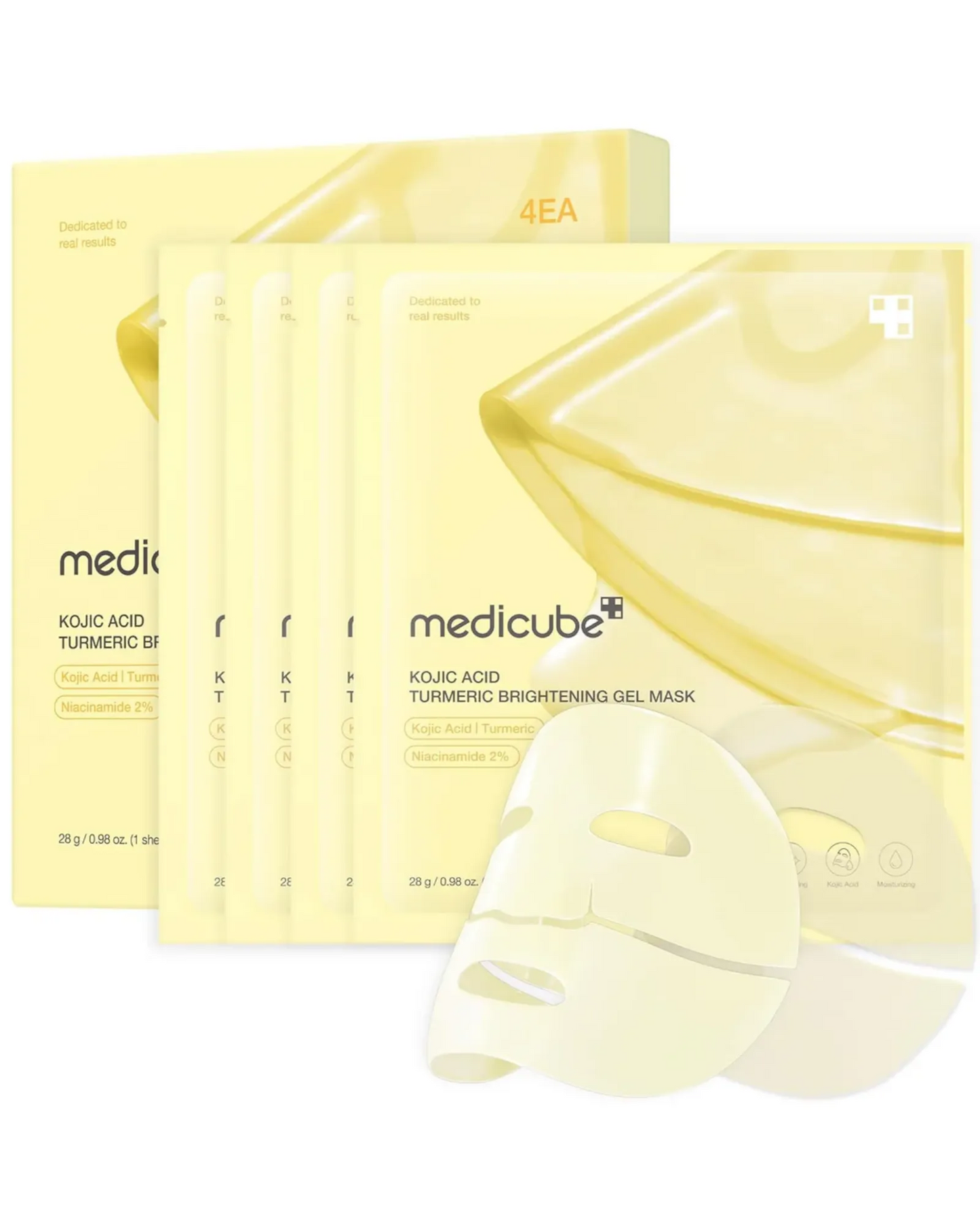 Medicube Kojic Acid Turmeric Brightening Gel Mask 4pk