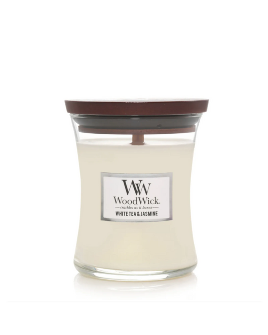 WoodWick Candle White Tea & Jasmine Medium