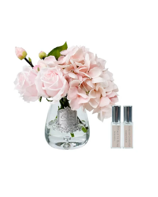 Cote Noire Pink Tea Rose & Hydrangeas Bouquet