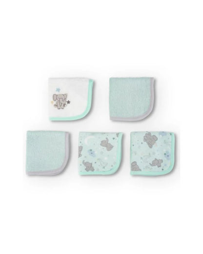Towelling Washer 5Pk - Starburst Elephant
